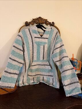 Baja Joe Pullover Hoodie Men’s Size S Green Gray